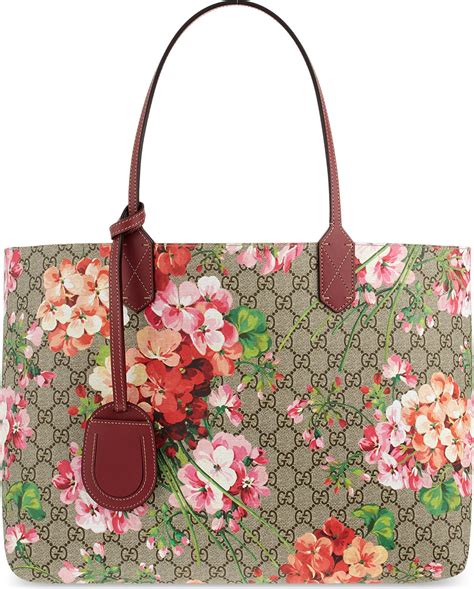 white gucci bag with flowers|gucci floral tote bag.